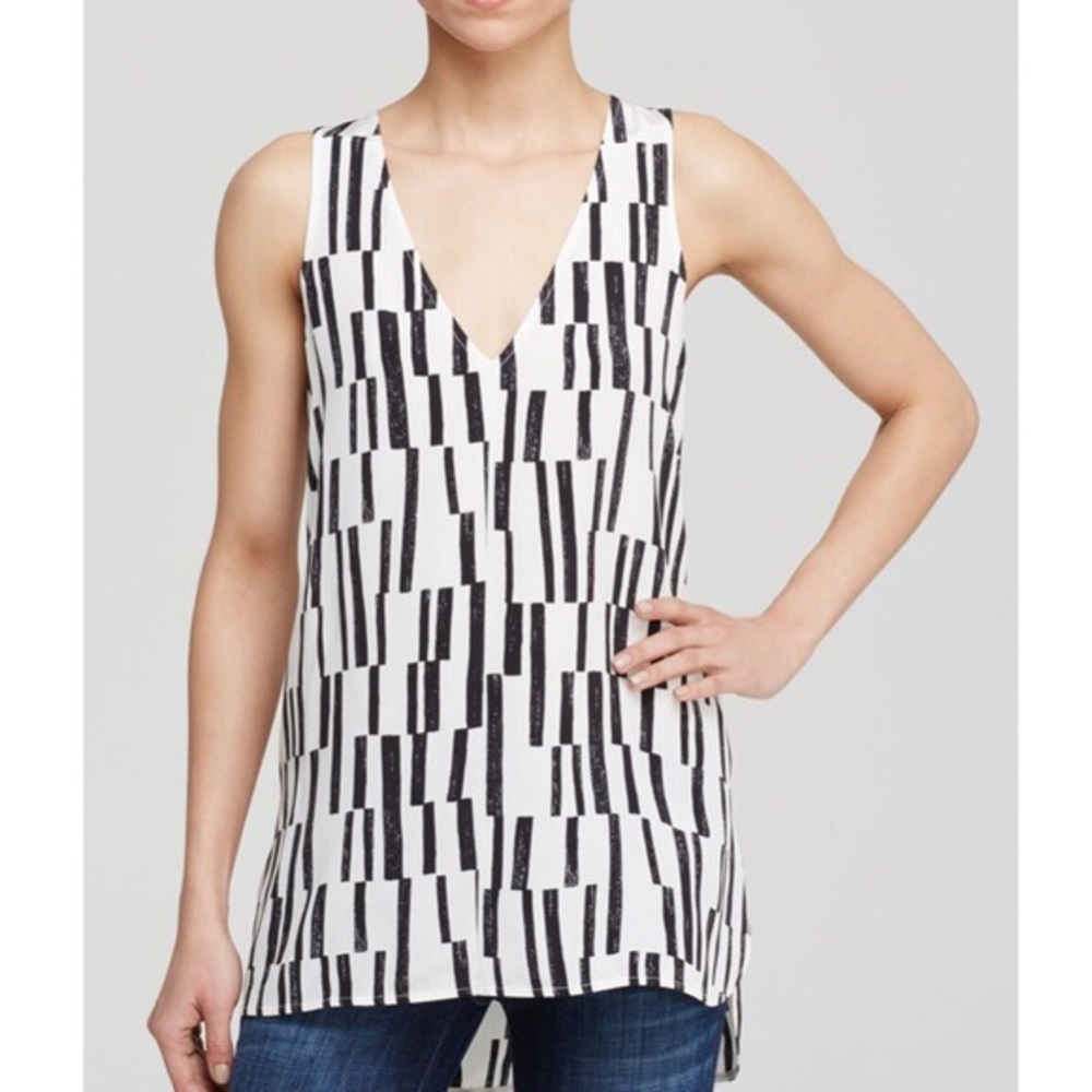 Vince Sleeveless Silk Blouse Tank Top